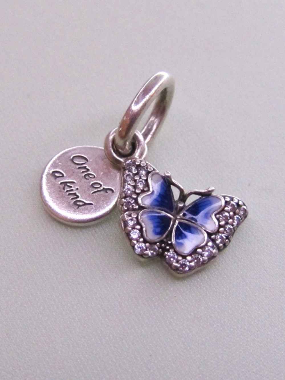 Pandora Blue Butterfly & Quote Dangle Charm